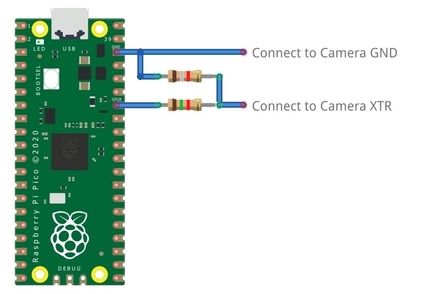 Image showing Raspberry Pi Pico wiring