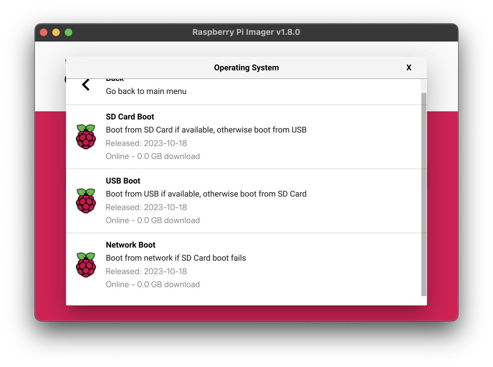 Choose the storage from which you’d like to boot