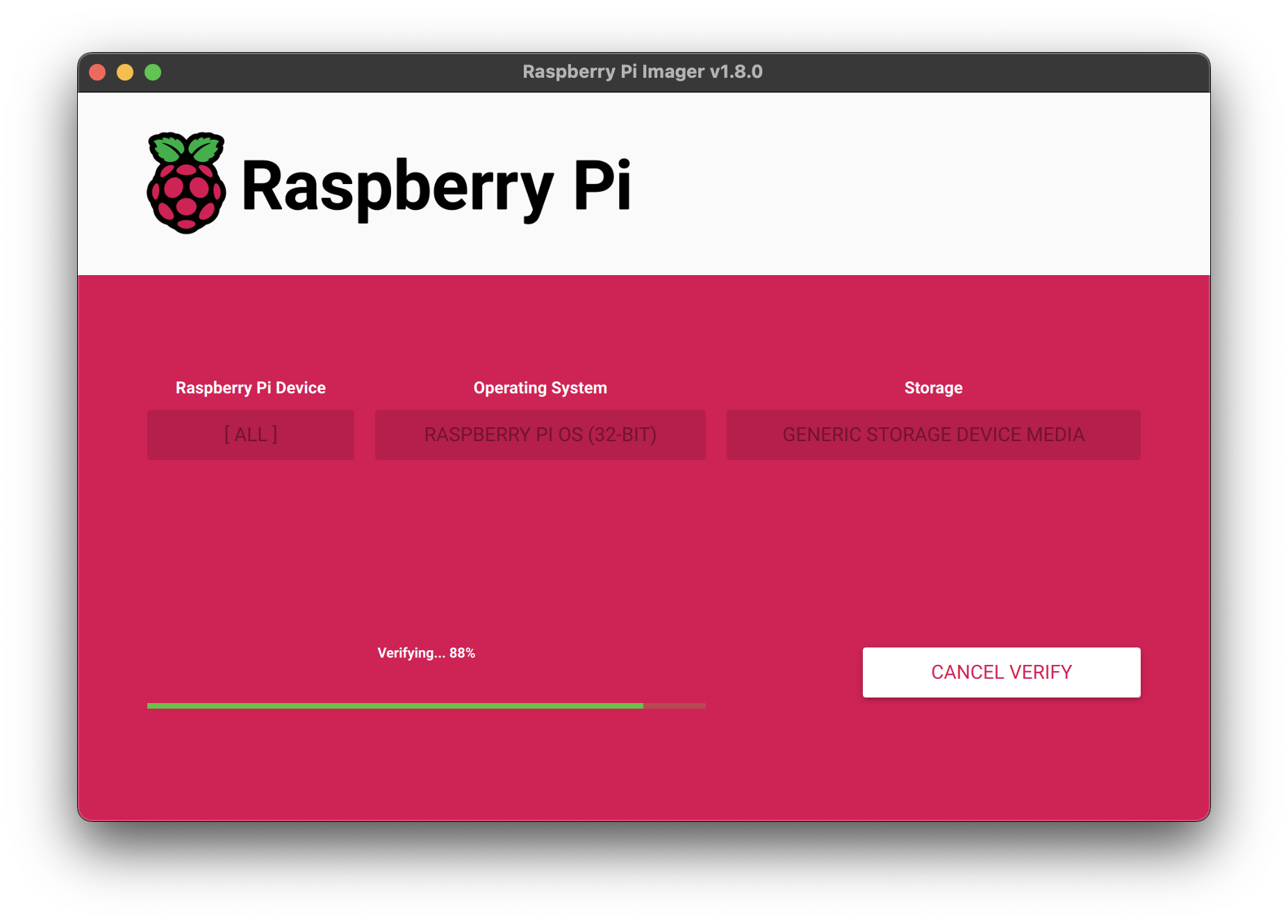 Verifying an image on a device in Imager.