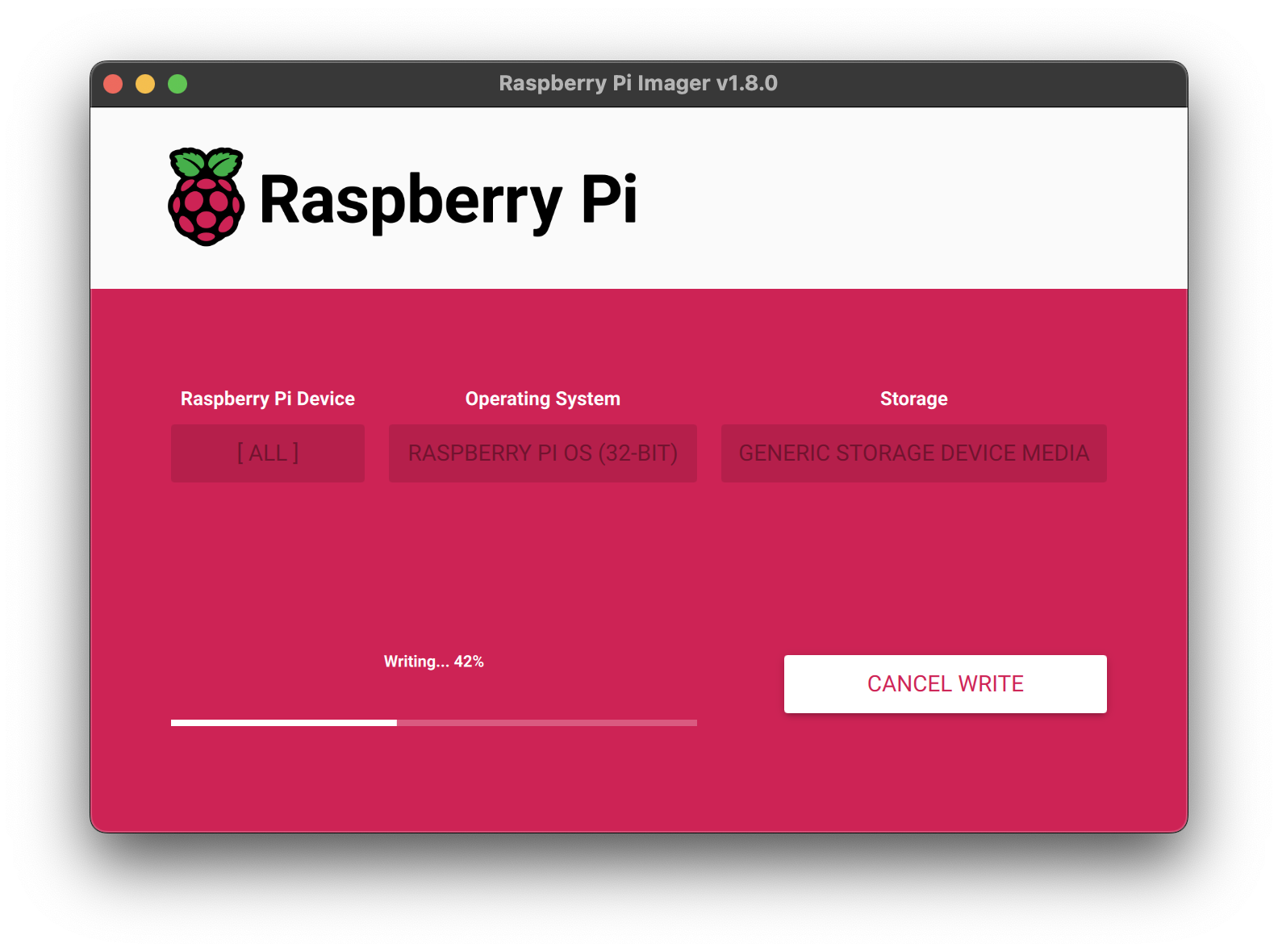 Writing an image to a device in Imager.