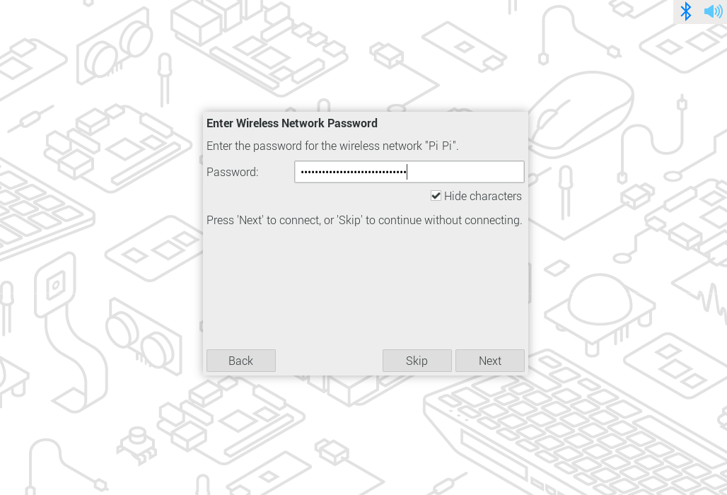 Entering a password for a wireless network.