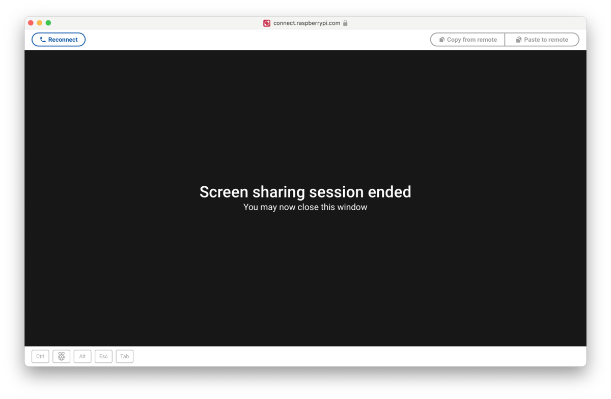 screen sharing ended